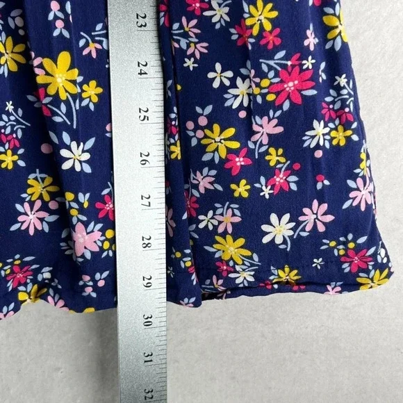 Sergent Major Dress Sz 146cm 11Y A-Line Floral Button Front Ruffled Pleated Blue - Picture 13 of 13